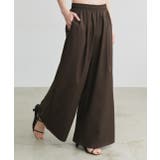 ダークブラウン | フロントタックイージーワイドパンツ | ad thie