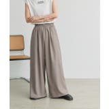 グレージュ | フロントタックイージーワイドパンツ | ad thie