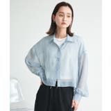 ショート丈シアーシャツ 半袖リブTシャツセット | ad thie | 詳細画像16 