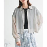 ショート丈シアーシャツ 半袖リブTシャツセット | ad thie | 詳細画像48 