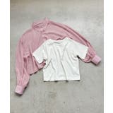 ショート丈シアーシャツ 半袖リブTシャツセット | ad thie | 詳細画像62 