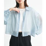 ショート丈シアーシャツ 半袖リブTシャツセット | ad thie | 詳細画像8 