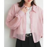 ピンク×オフホワイト | ショート丈シアーシャツ 半袖リブTシャツセット | ad thie