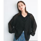 ブラック×ブラック | オーバーシルエットシアーシャツ リブタンクトップセット | ad thie