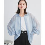 ライトブルー×オフホワイト | オーバーシルエットシアーシャツ リブタンクトップセット | ad thie