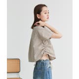 ショート丈ドロストチェックシャツ | ad thie | 詳細画像14 