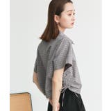 ショート丈ドロストチェックシャツ | ad thie | 詳細画像20 