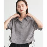 ショート丈ドロストチェックシャツ | ad thie | 詳細画像21 