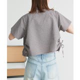 ショート丈ドロストチェックシャツ | ad thie | 詳細画像26 