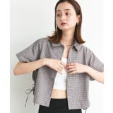 ショート丈ドロストチェックシャツ | ad thie | 詳細画像31 