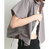 ショート丈ドロストチェックシャツ | ad thie | 詳細画像32 