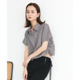 ショート丈ドロストチェックシャツ | ad thie | 詳細画像35 