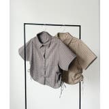 ショート丈ドロストチェックシャツ | ad thie | 詳細画像42 