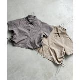 ショート丈ドロストチェックシャツ | ad thie | 詳細画像43 