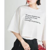 オフホワイト | 【2025SS新作】ショート丈ロゴプリントTシャツ | ad thie