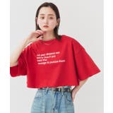 レッド | 【2025SS新作】ショート丈ロゴプリントTシャツ | ad thie