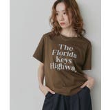ブラウン | ベーシックロゴプリントTシャツ | ad thie