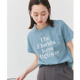 ブルー | ベーシックロゴプリントTシャツ | ad thie