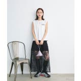 ワンポイントロゴ刺繍タンクトップ | ad thie | 詳細画像2 