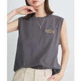 ワンポイントロゴ刺繍タンクトップ | ad thie | 詳細画像32 