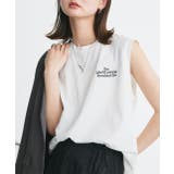 オフホワイト | ワンポイントロゴ刺繍タンクトップ | ad thie