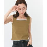 スクエアネックレースリブタンクトップ | ad thie | 詳細画像14 