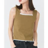 スクエアネックレースリブタンクトップ | ad thie | 詳細画像15 