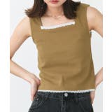 スクエアネックレースリブタンクトップ | ad thie | 詳細画像16 