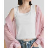 スクエアネックレースリブタンクトップ | ad thie | 詳細画像19 