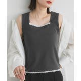 スクエアネックレースリブタンクトップ | ad thie | 詳細画像29 