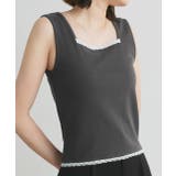 スクエアネックレースリブタンクトップ | ad thie | 詳細画像35 