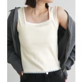 スクエアネックレースリブタンクトップ | ad thie | 詳細画像41 