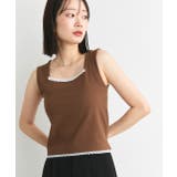 スクエアネックレースリブタンクトップ | ad thie | 詳細画像8 