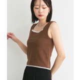 スクエアネックレースリブタンクトップ | ad thie | 詳細画像9 