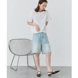 フラワーモチーフコード刺繍Tシャツ | ad thie | 詳細画像11 