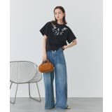 フラワーモチーフコード刺繍Tシャツ | ad thie | 詳細画像15 