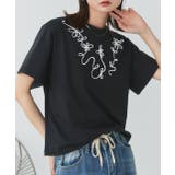 フラワーモチーフコード刺繍Tシャツ | ad thie | 詳細画像20 