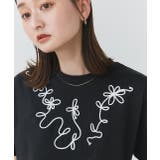 フラワーモチーフコード刺繍Tシャツ | ad thie | 詳細画像22 