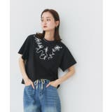 フラワーモチーフコード刺繍Tシャツ | ad thie | 詳細画像24 
