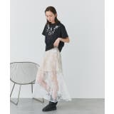 フラワーモチーフコード刺繍Tシャツ | ad thie | 詳細画像25 