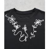 フラワーモチーフコード刺繍Tシャツ | ad thie | 詳細画像28 