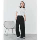 フラワーモチーフコード刺繍Tシャツ | ad thie | 詳細画像3 