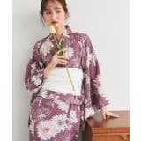 パープル | 3点セット 菊柄セパレート2WAY浴衣セット | ad thie