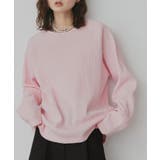 ピンク | ラグランスリーブ ワッフルプルオーバー | ad thie