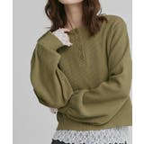カーキ | ヘンリーネックショート丈ワッフルプルオーバー | ad thie