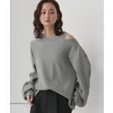 ライトグレー | フェイクレイヤードデザイン ワッフルプルオーバー | ad thie