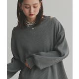 モクグレー | フェイクレイヤードデザイン ワッフルプルオーバー | ad thie