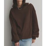 ダークブラウン | フェイクレイヤードデザイン ワッフルプルオーバー | ad thie