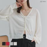 袖ボリュームVネックシアーカーディガン | ad thie | 詳細画像1 