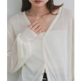 袖ボリュームVネックシアーカーディガン | ad thie | 詳細画像10 